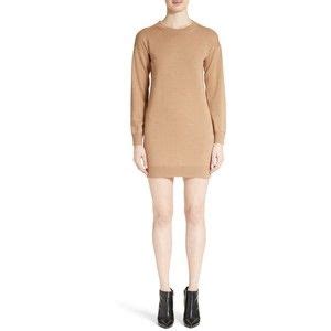 Burberry Alewater Elbow Patch Merino Wool Dress In Camel